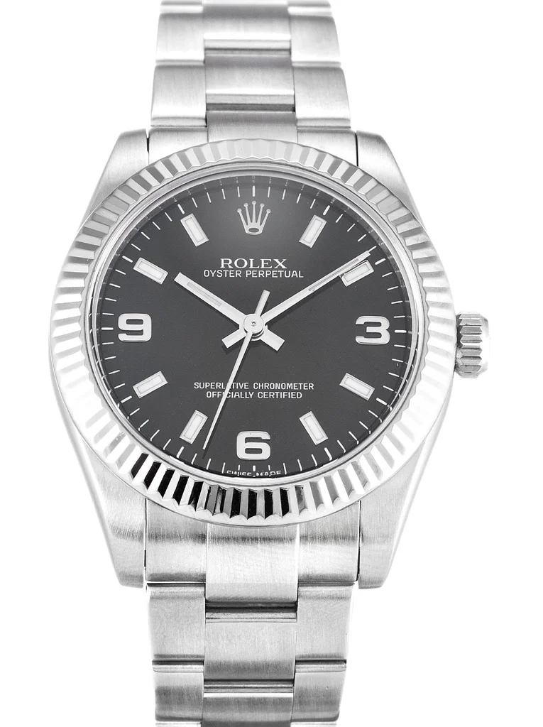 Rolex Oyster Perpetual Lady 31mm Black Dial 177234 - Bestter Watches
