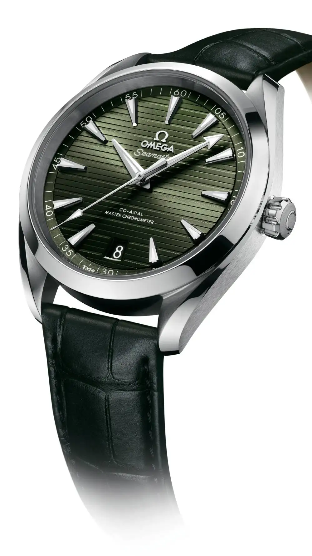 Omega Seamaster Aqua Terra Men Automatic Green Leather Watch O22013412110001 - Bestter Watches