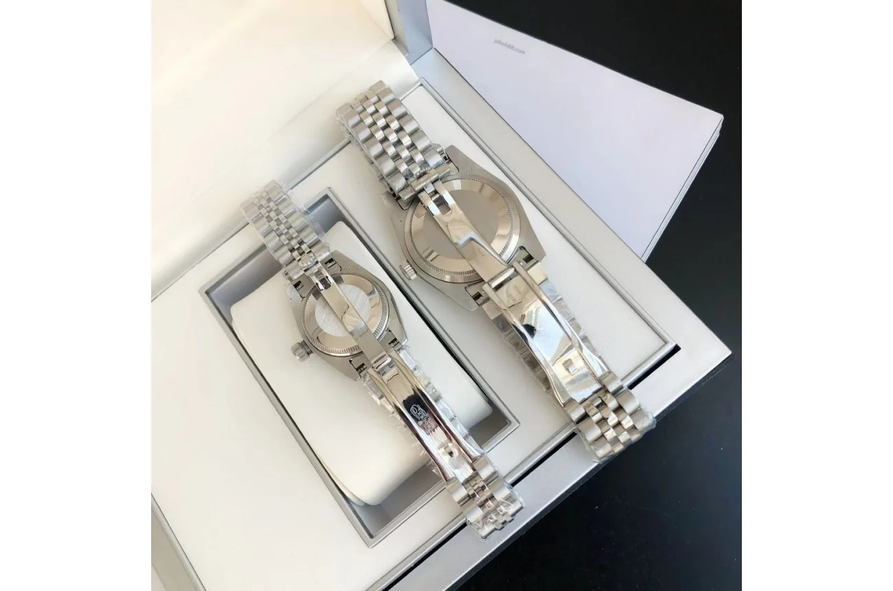 Couple Watches Rolex Datejust 36/28mm SS/SS Jub Black/Dial - Bestter Watches