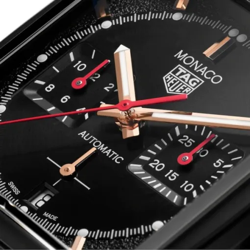 TAG Heuer Monaco Men Automatic Black Alligator Watch CBL2180.FC6497 - Bestter Watches