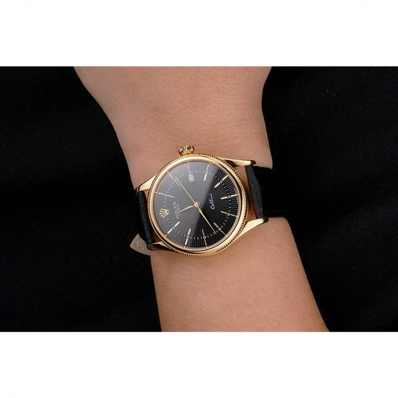 Superclone Rolex Cellini 38mm Black Dial REP016807 - Bestter Watches