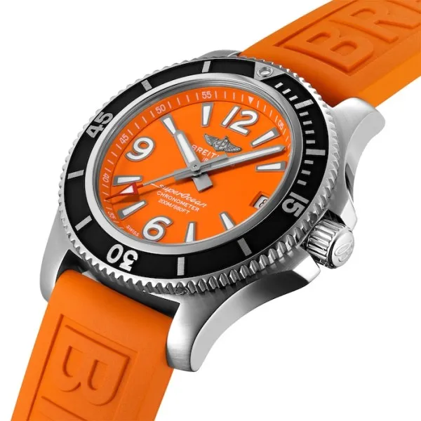 Breitling Superocean Women Automatic Orange Rubber Watch A17316D71O1S1 - Bestter Watches