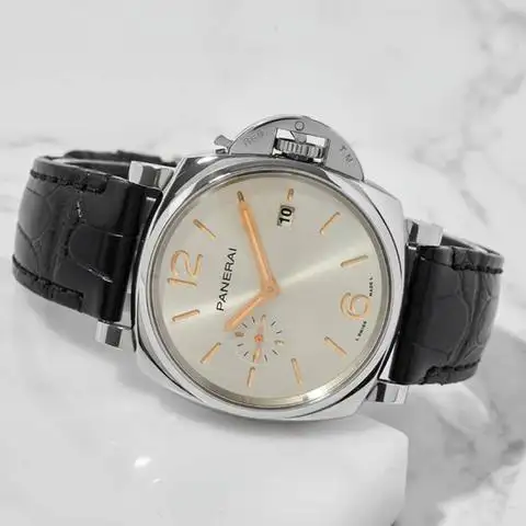 Panerai Luminor Due Men Automatic Ivory Alligator Watch PAM01249 - Bestter Watches