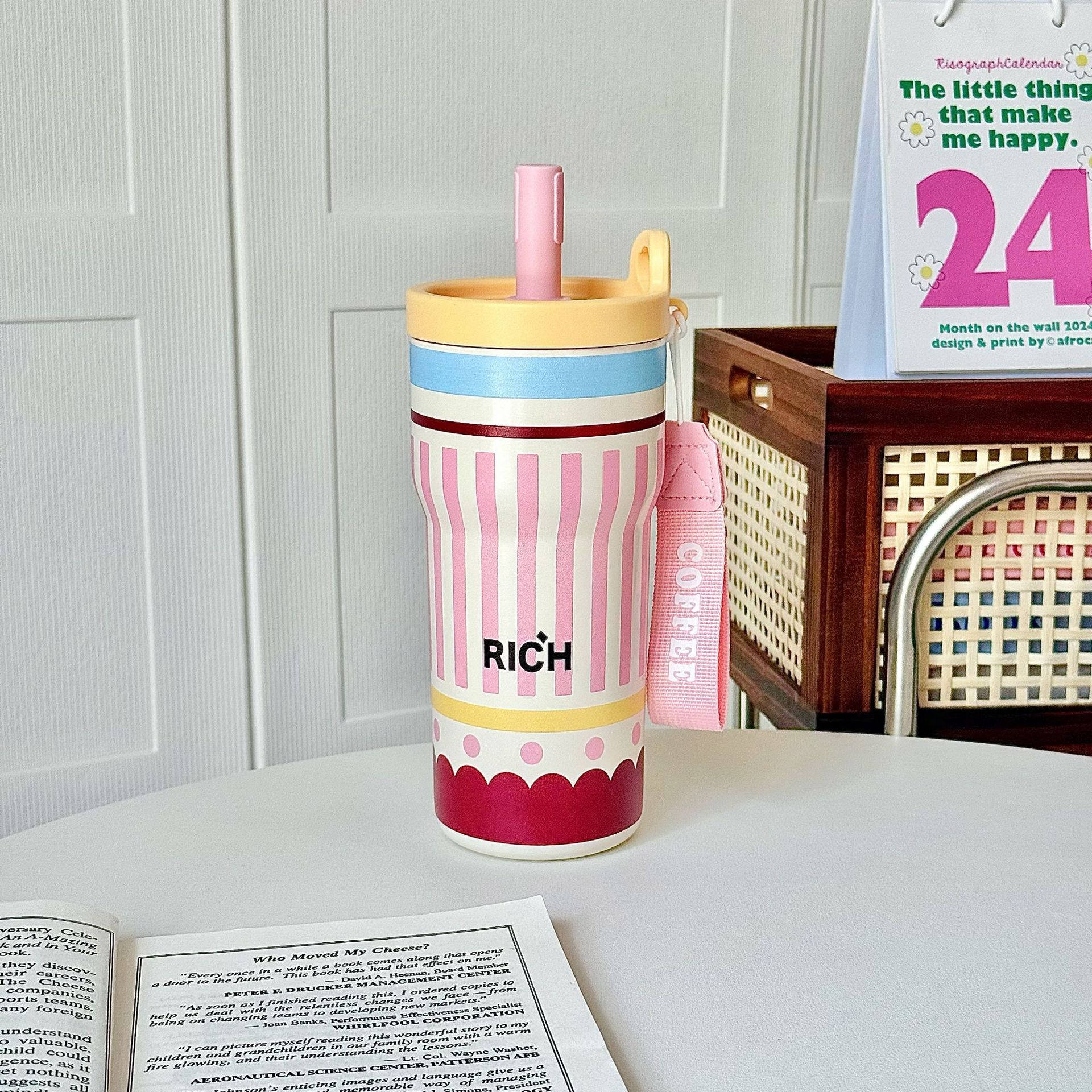 Striped Straw Tumbler