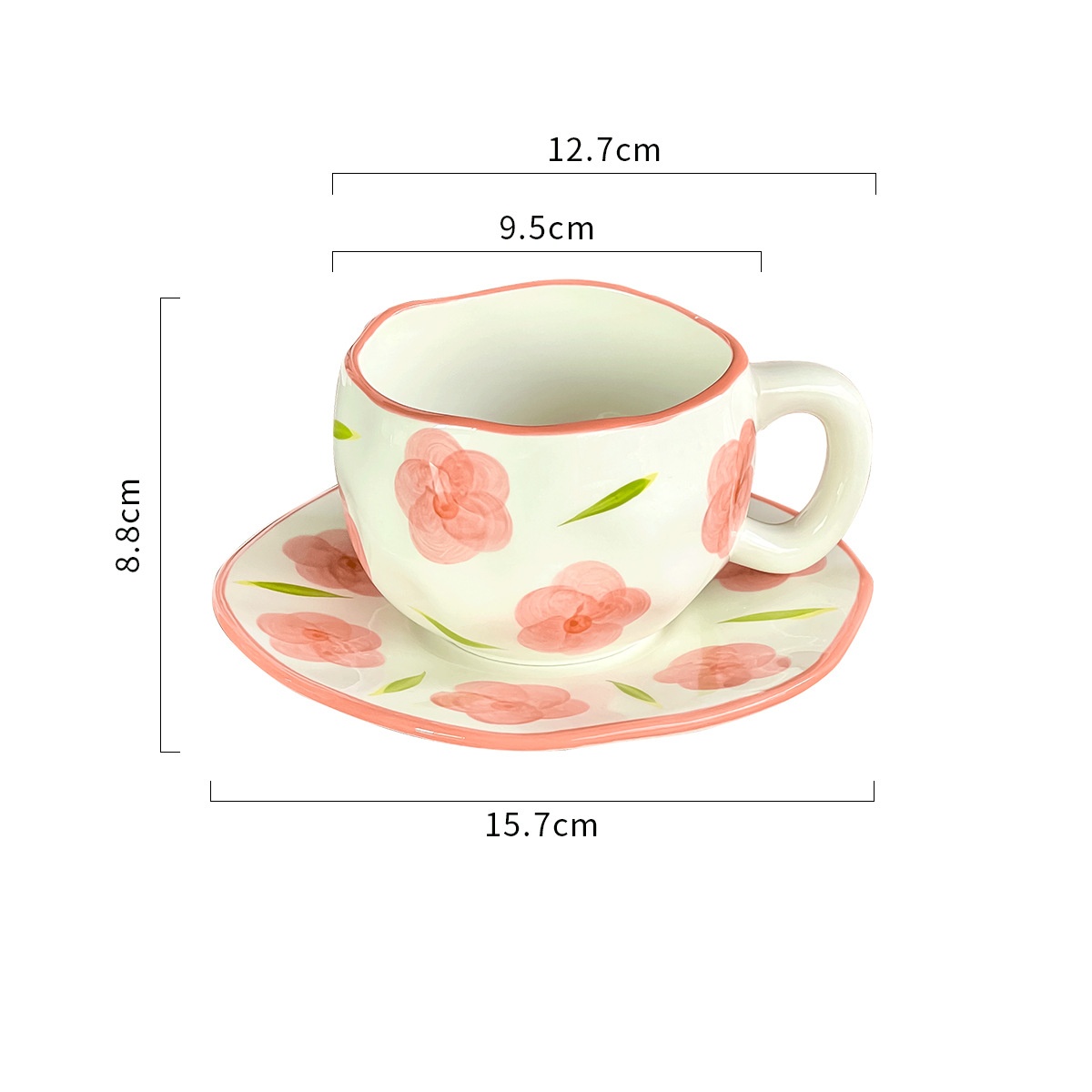 Floral Ceramic Tea Cup and Saucer