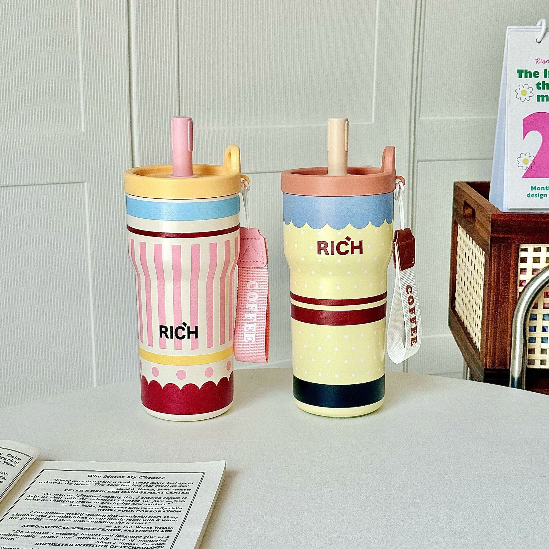 Striped Straw Tumbler