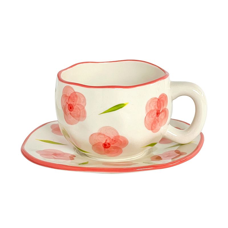 Floral Ceramic Tea Cup and Saucer