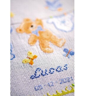 Vervaco 8 x 9 Birth Bear Counted Cross Stitch Kit