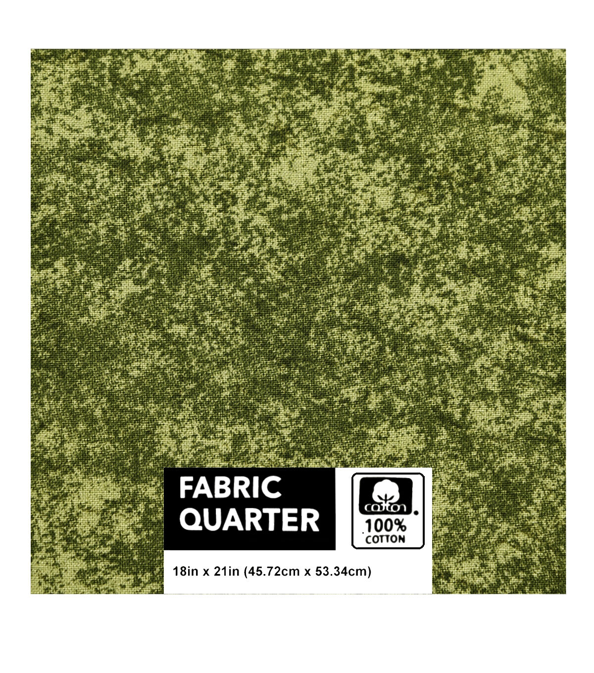 18 x 21 Green Distressed Cotton Fabric Quarter 1pc by Keepsake Calico