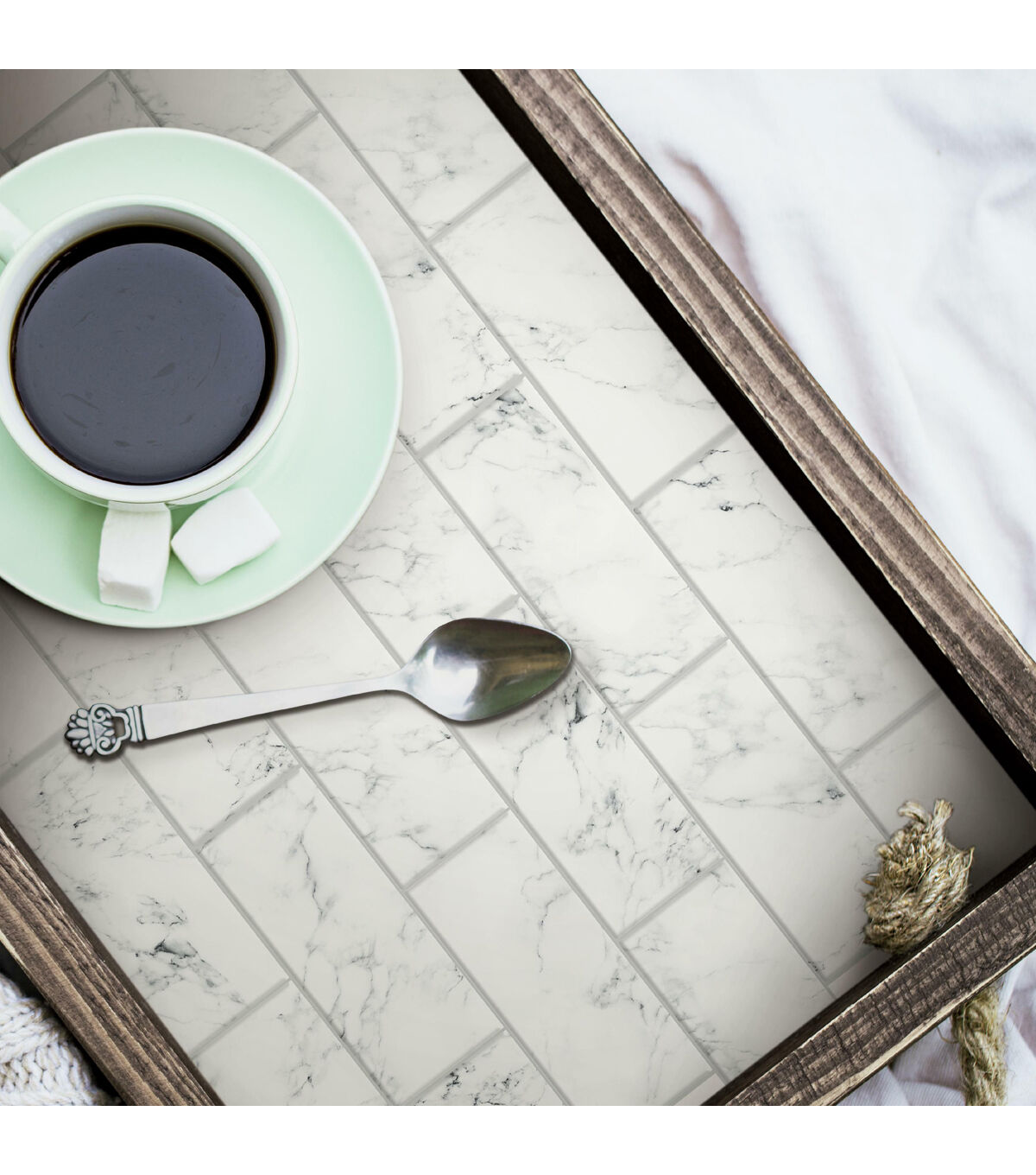 Carrara Marble Subway Peel & Stick Tile Backsplash