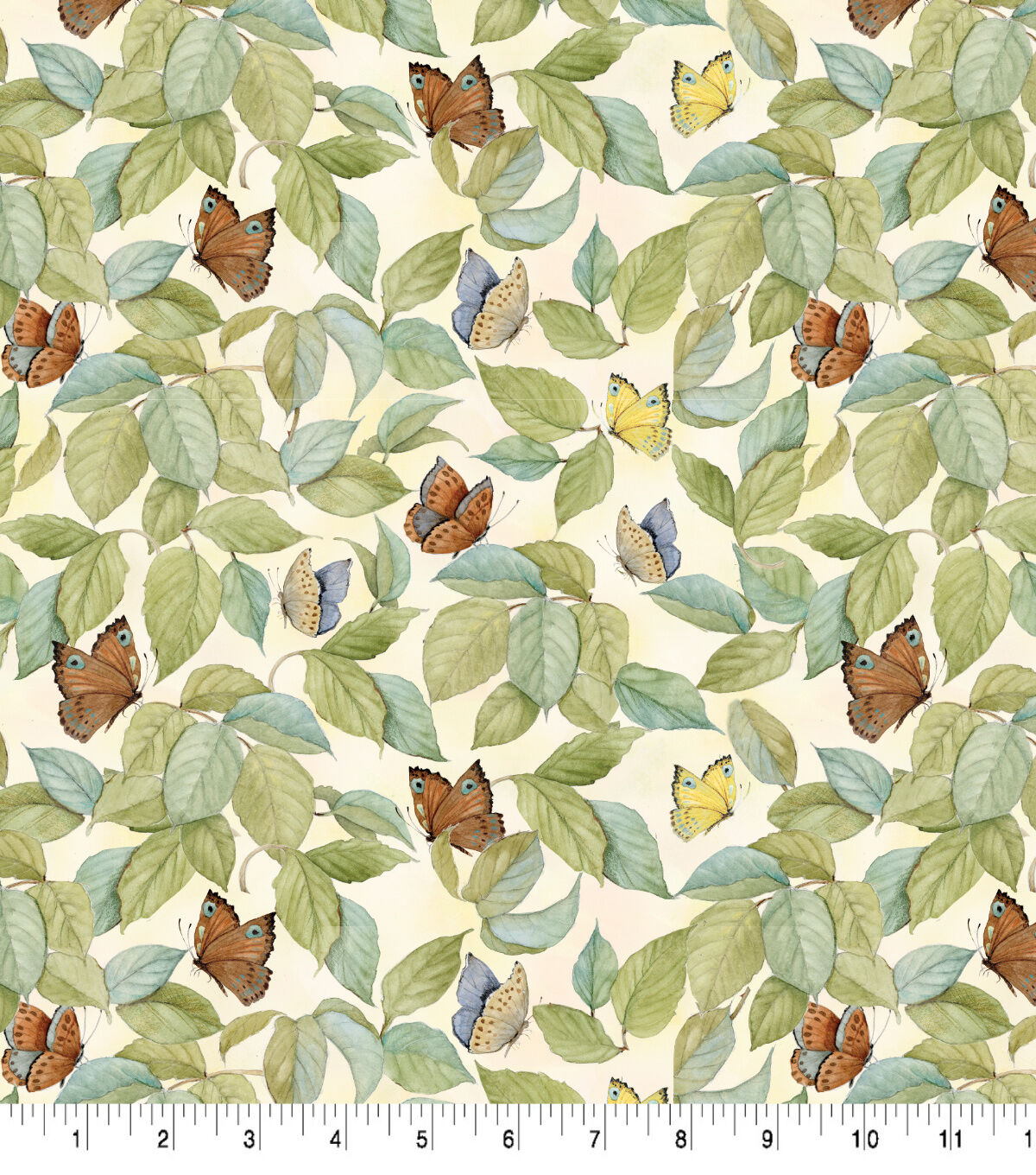 Susan Winget Camellias and Orange Butterflies Premium Cotton Fabric