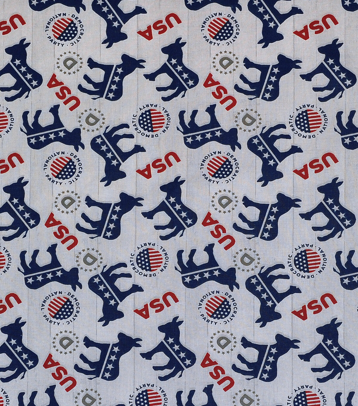Democratic Donkeys Toss Patriotic Cotton Fabric