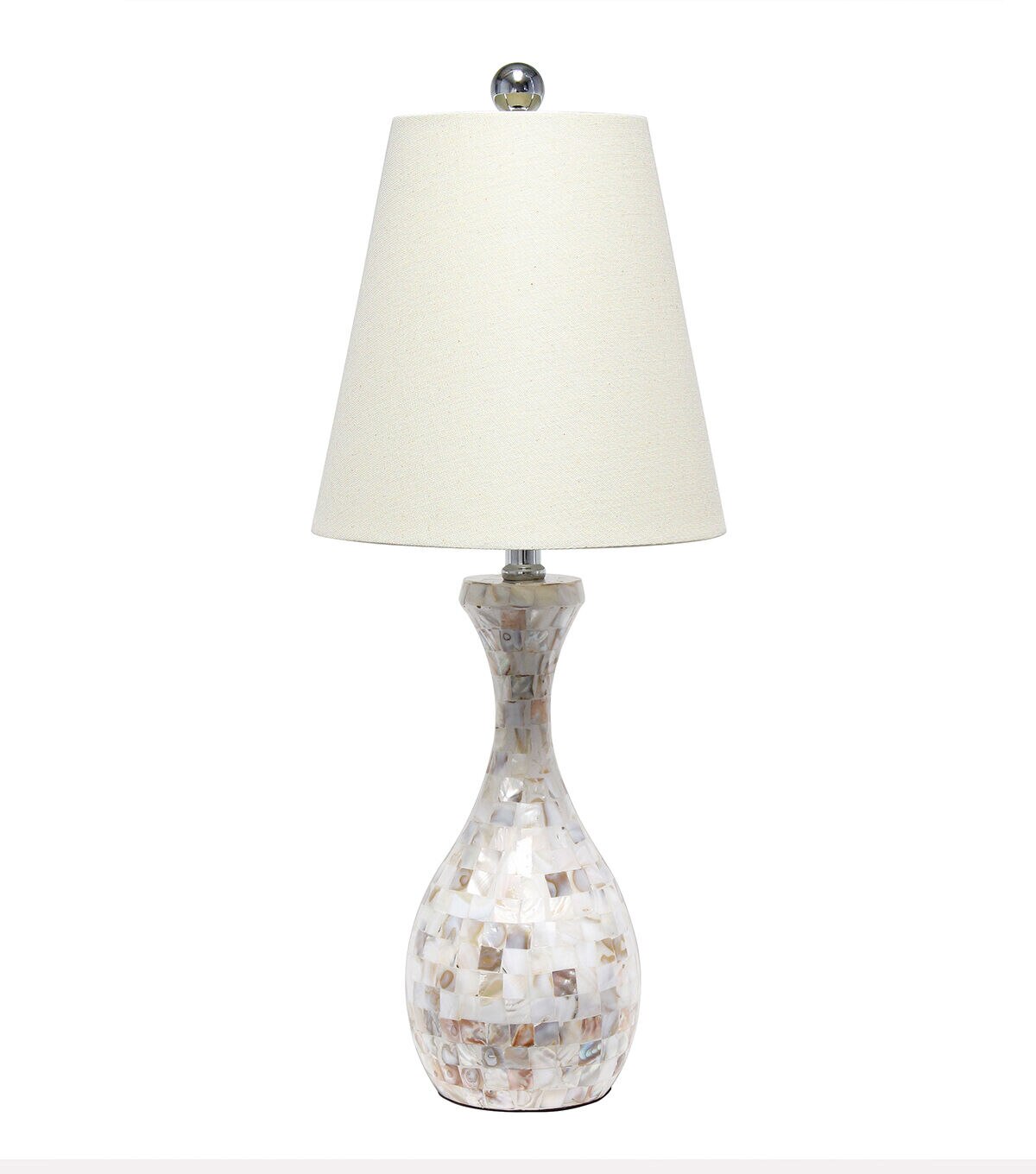 All The Rages Malibu Curved Seashell Table Lamp with Chrome Accents