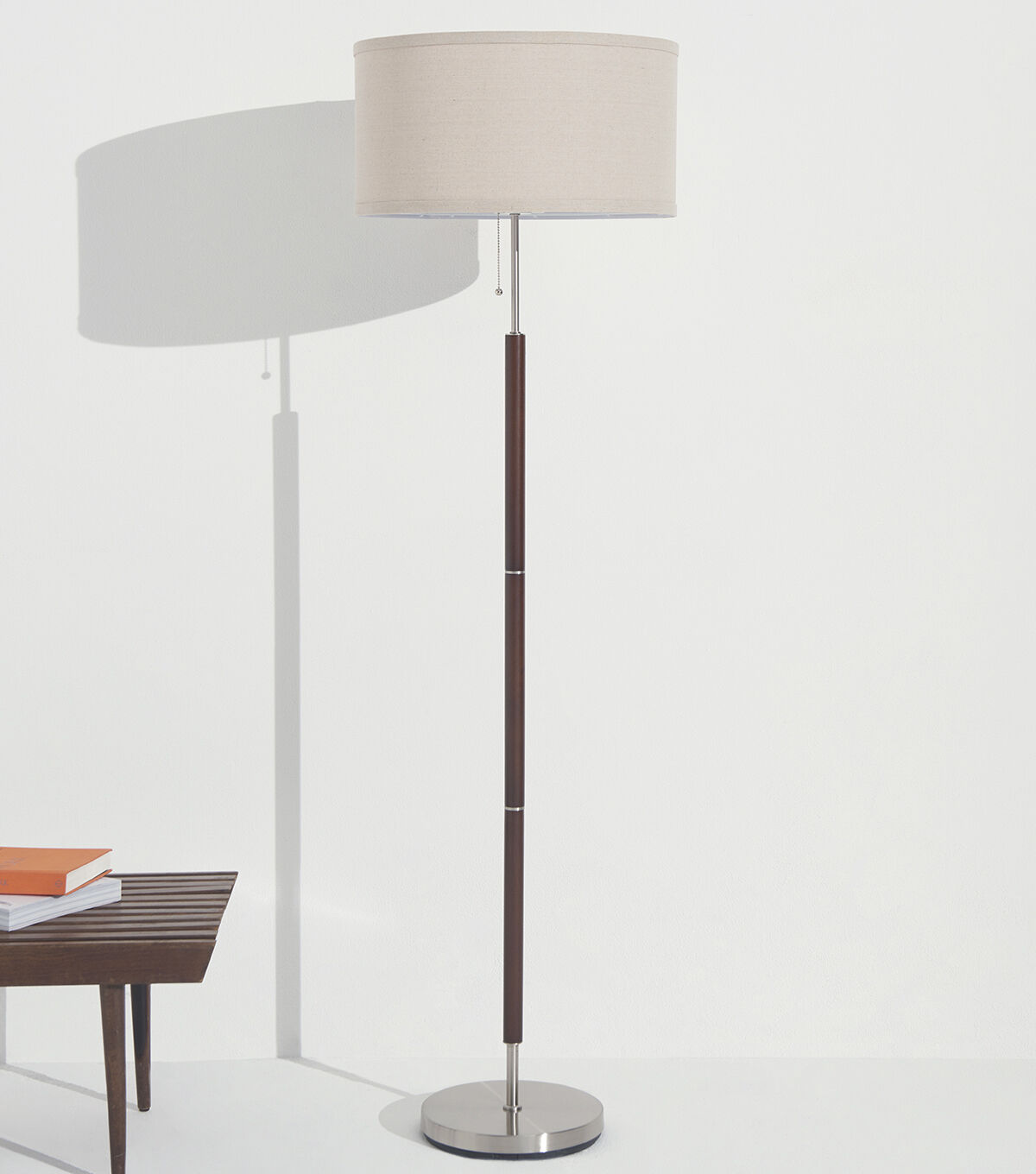 Brightech Carter LED Floor Lamp - Walnut Brown