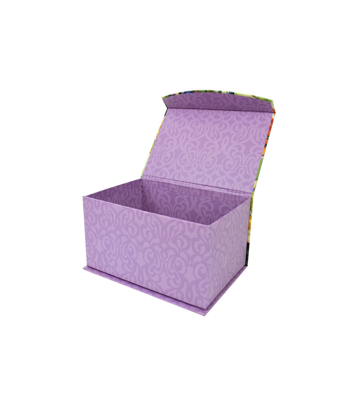 8 Purple Gallery Floral Fliptop Box