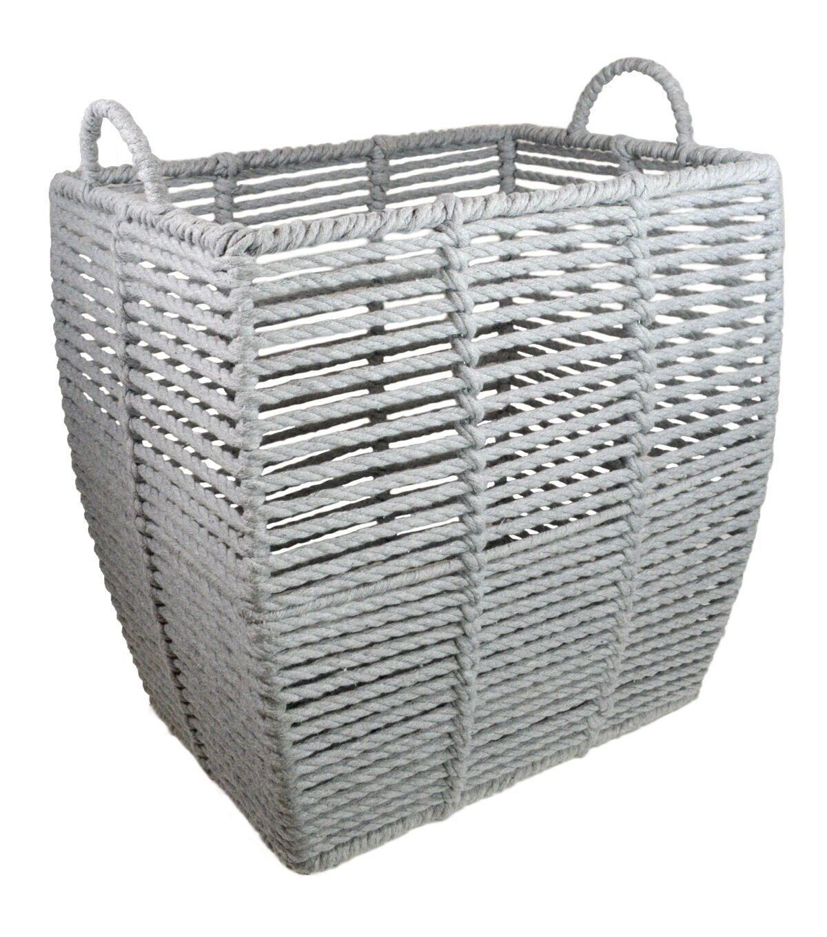 14.5 Gray Basket With Circle Handles