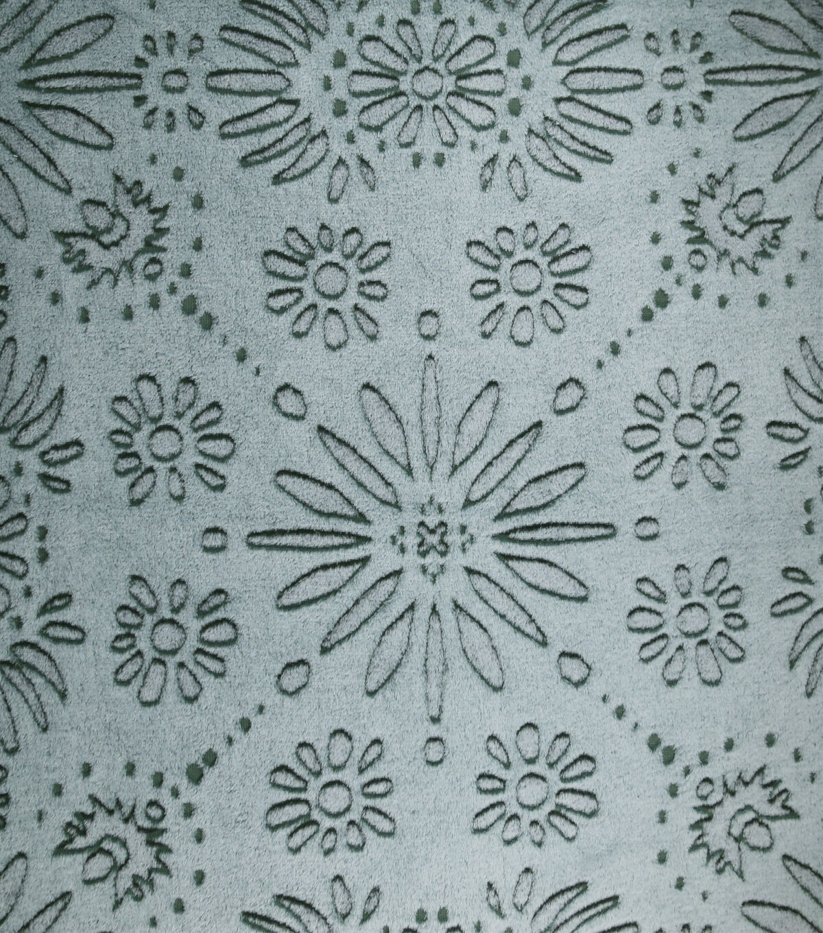 Sew Lush Floral Green Embossed Fleece Fabric