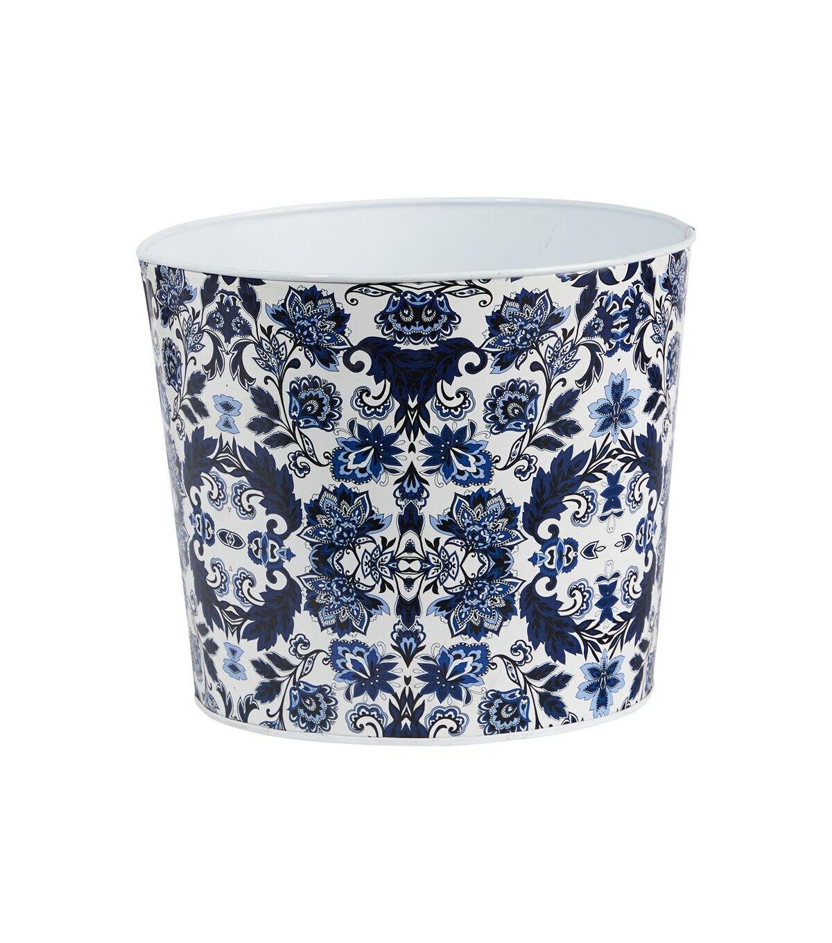 Nearly Natural 12 Oriental Blue & White Metal Planter