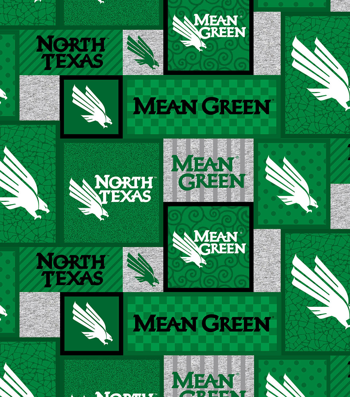 North Texas College Fleece Fabric College Patch