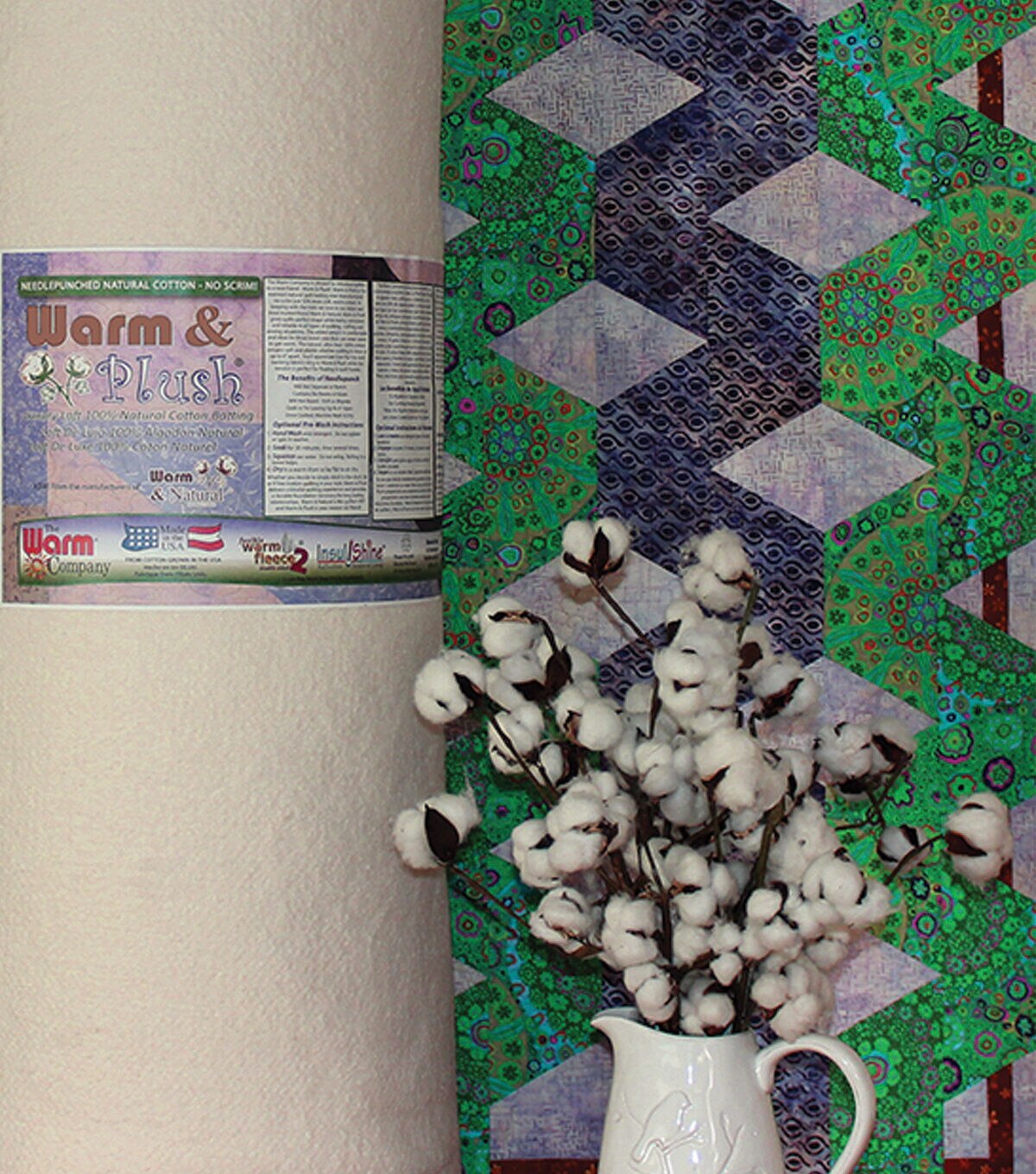 The Warm Company Warm & Plush Cotton Batting 90 X 25 Yd Bolt