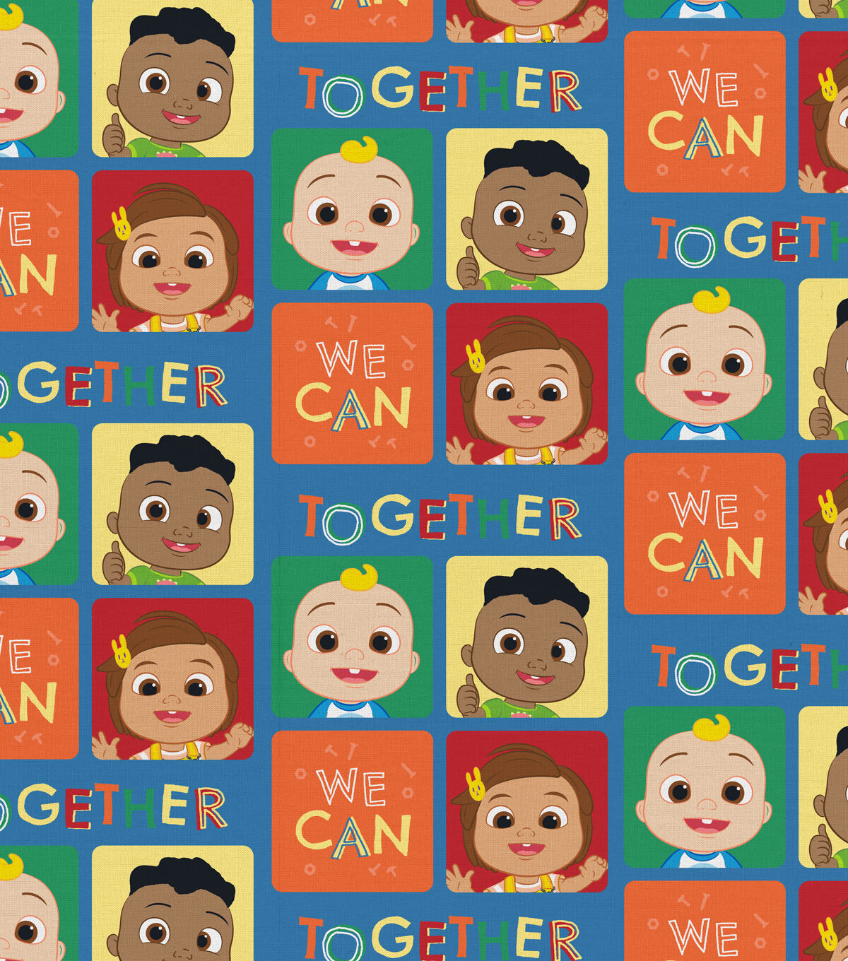 Cocomelon Together Block Kids Cotton Fabric