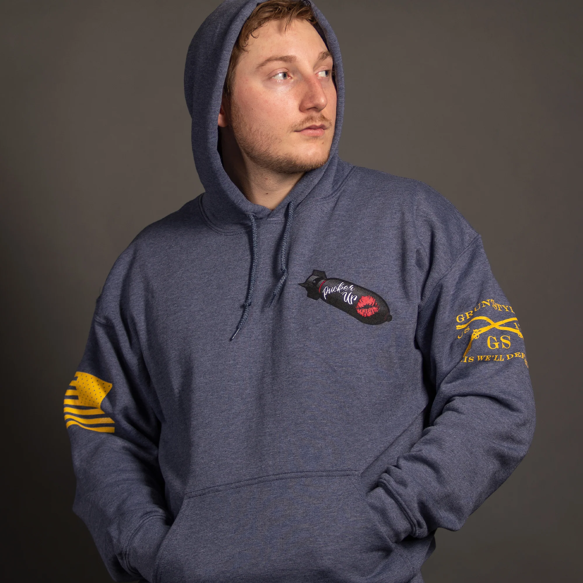 Kiss My Arsenal Hoodie - Indigo