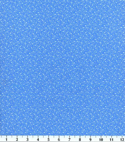 Fabric Traditions Etching Vines on Blue Cotton Fabric by Keepsake Calico