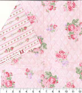 Fabric Traditions Pink Feminine Floral Double Face Quilted Cotton Fabric