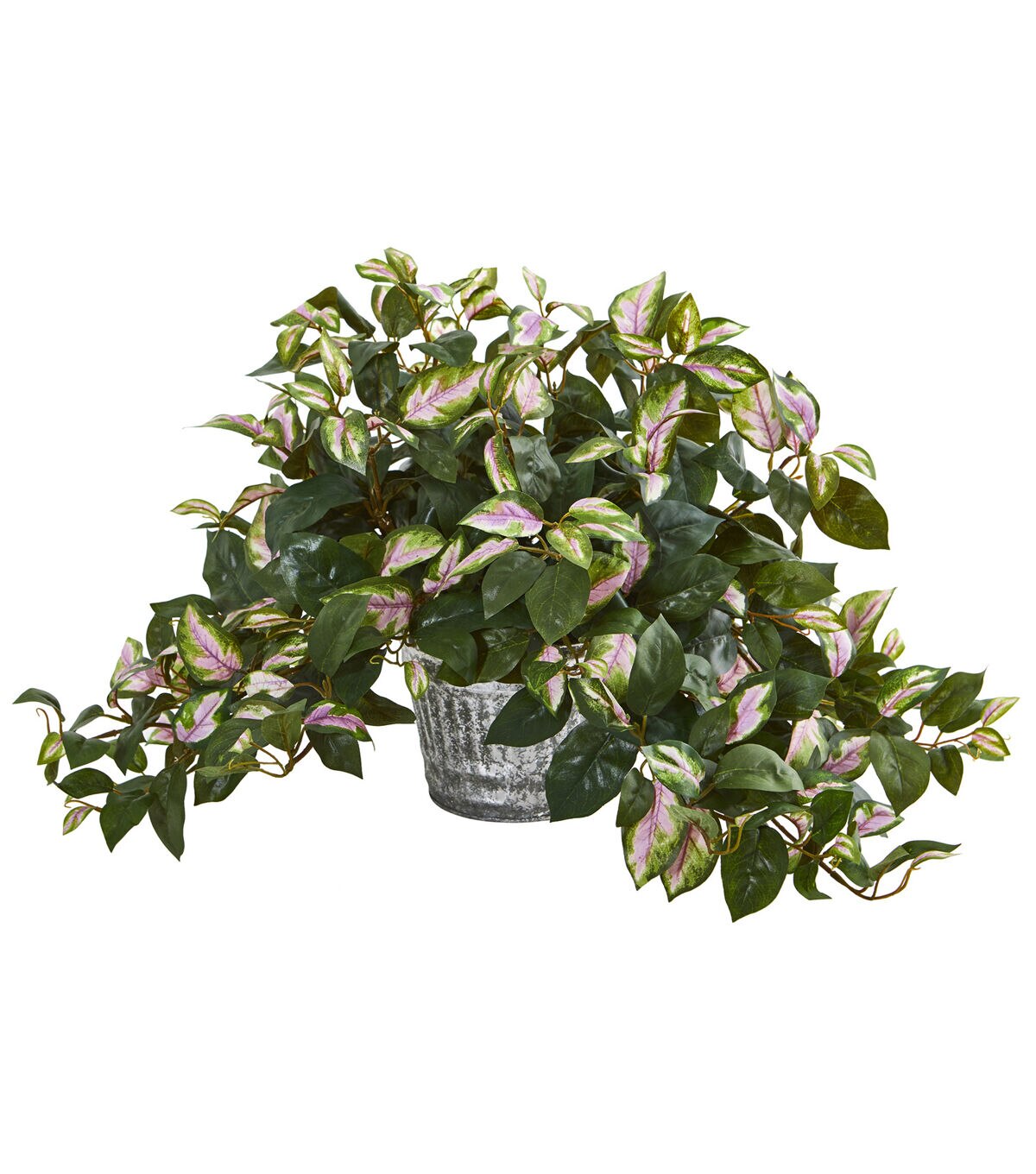 Nearly Natural 23 Hoya Plant in Vintage Hanging Metal Planter