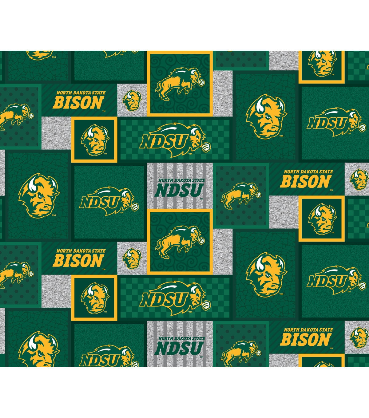 North Dakota State Bison Fleece Fabric College Patch