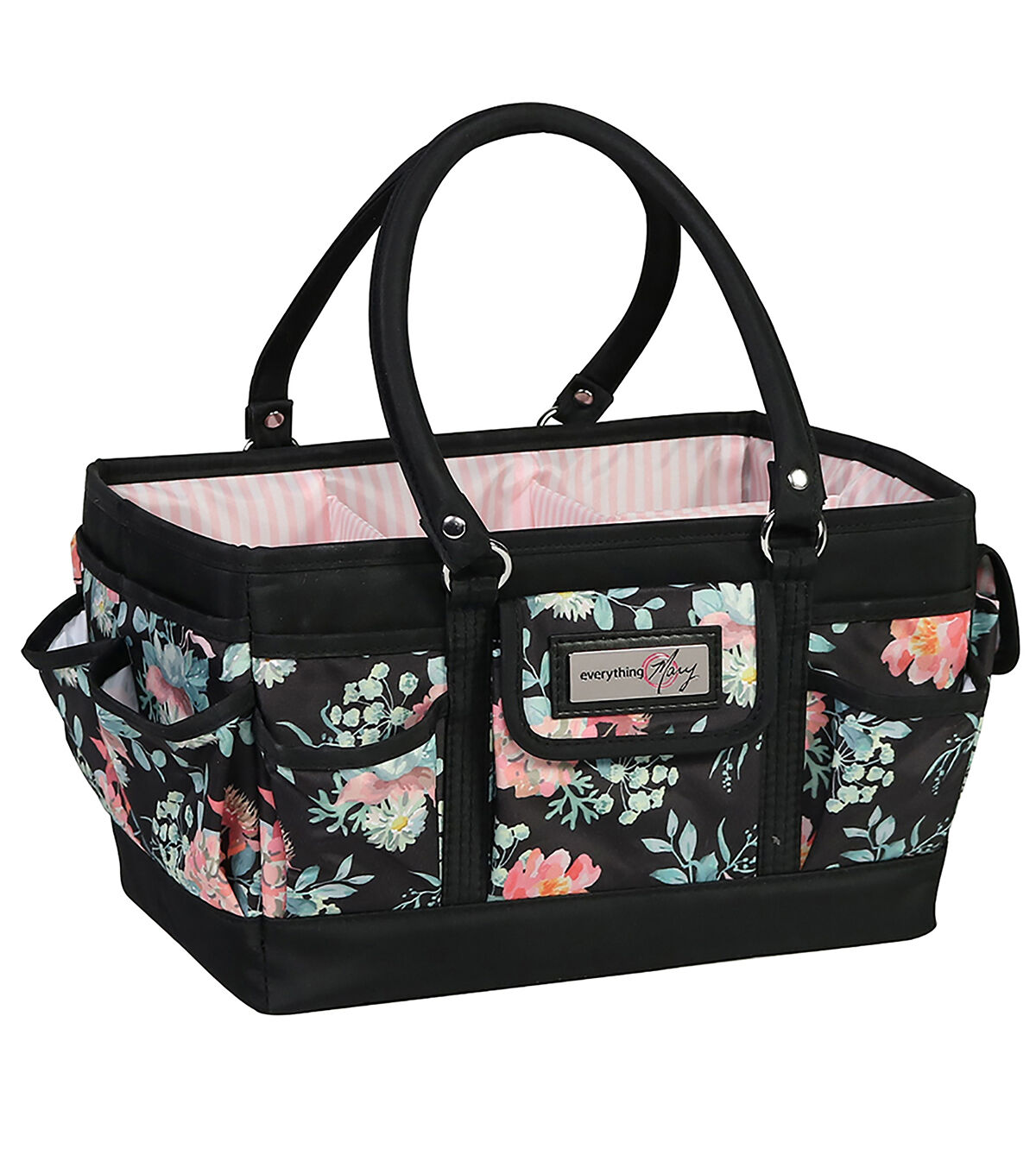 Everything Mary 13 Black Floral Collapsible Deluxe Store & Tote