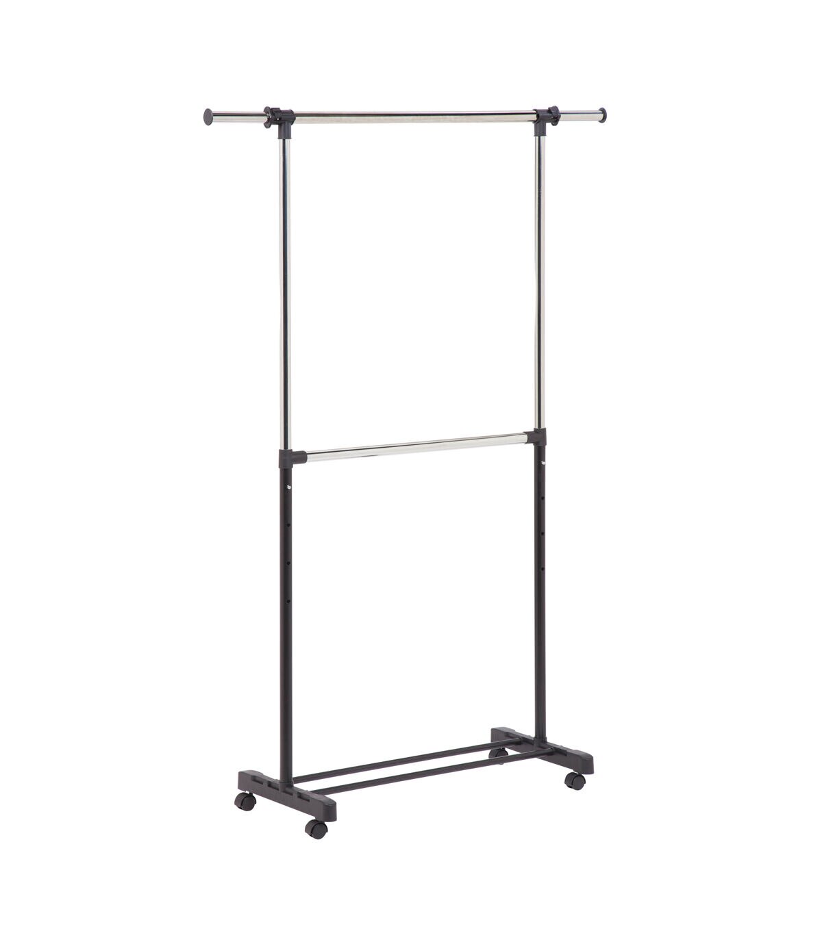 Honey Can Do 60 x 73 Chrome & Black Expandable Rolling Clothes Rack