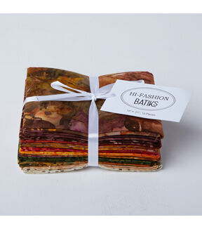 Hi Fashion 18 x 21 Fall Batik Cotton Fat Quarter Bundle 12pc