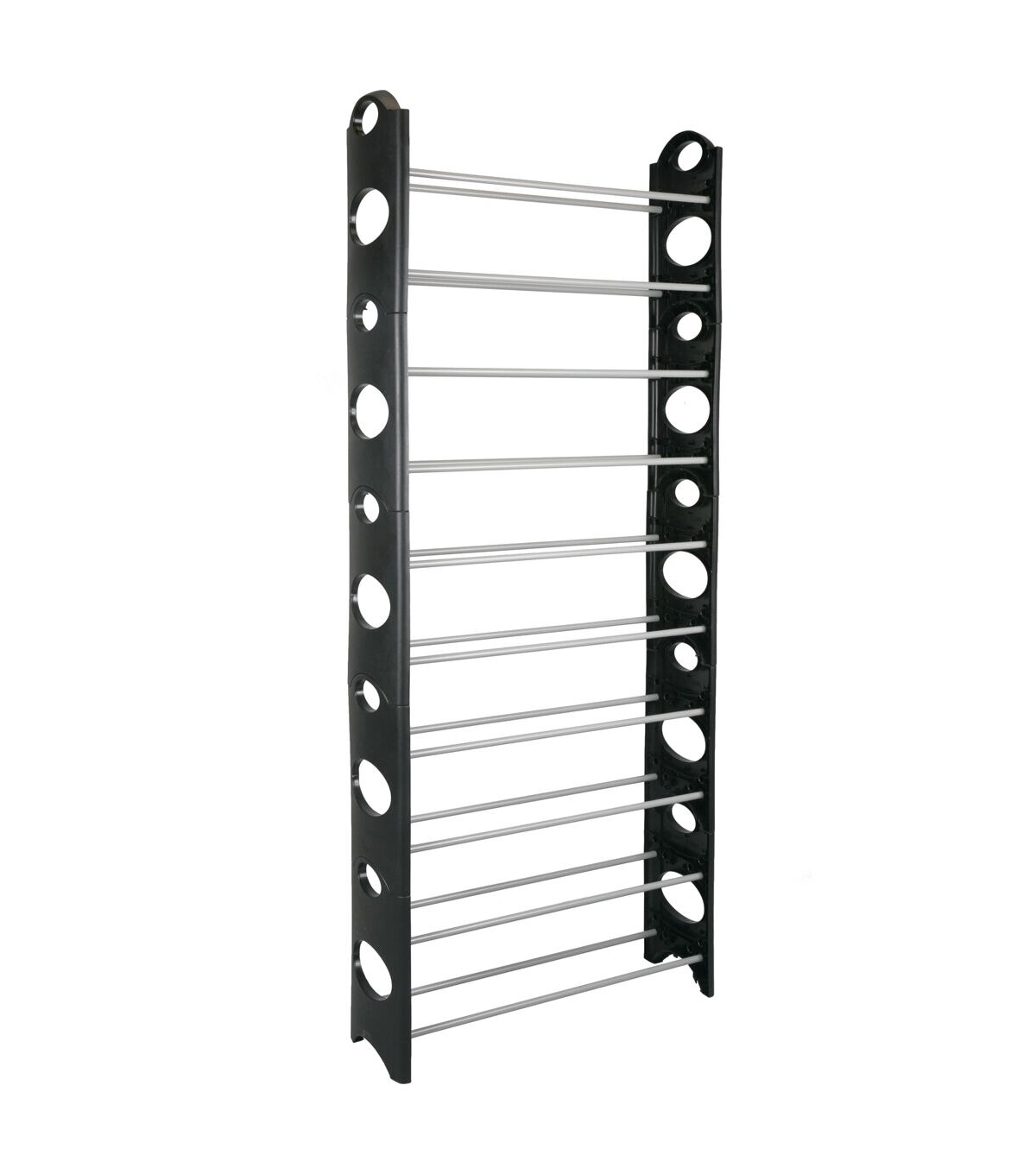 Simplify 61 Black 30 Pair Stackable Shoe Rack