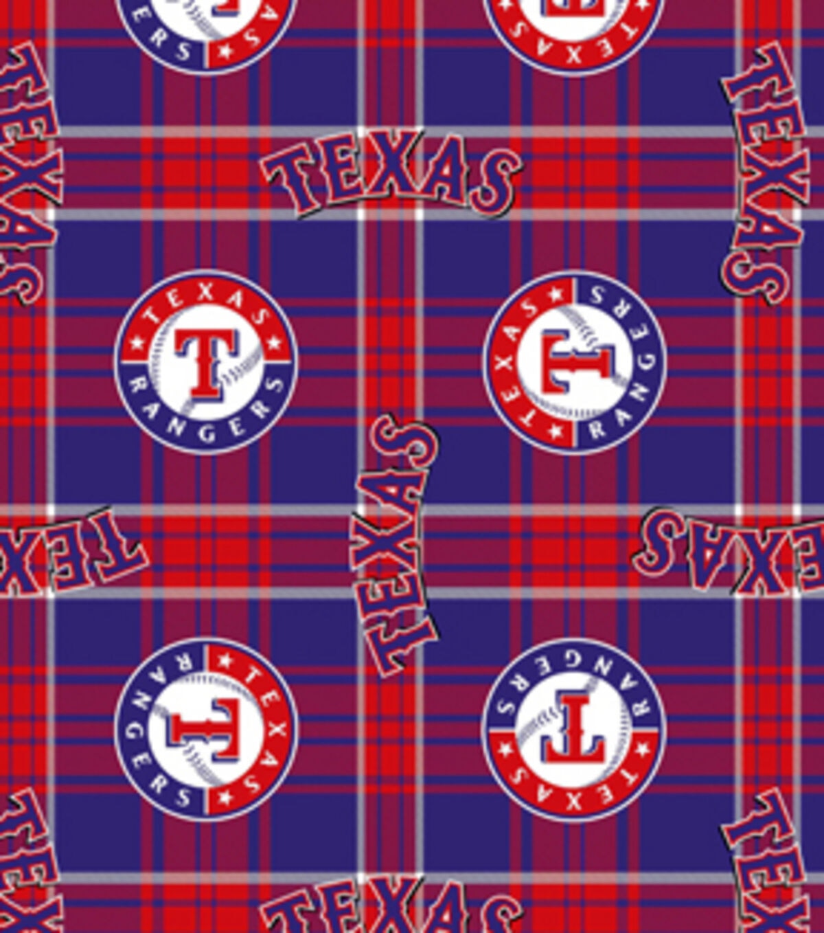 Fabric Traditions Texas Rangers Fleece Fabric Plaid
