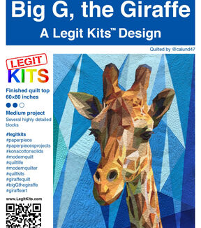 Legit Kits Big G the Giraffe Foundation Paper Pieced Quilt Top Kit