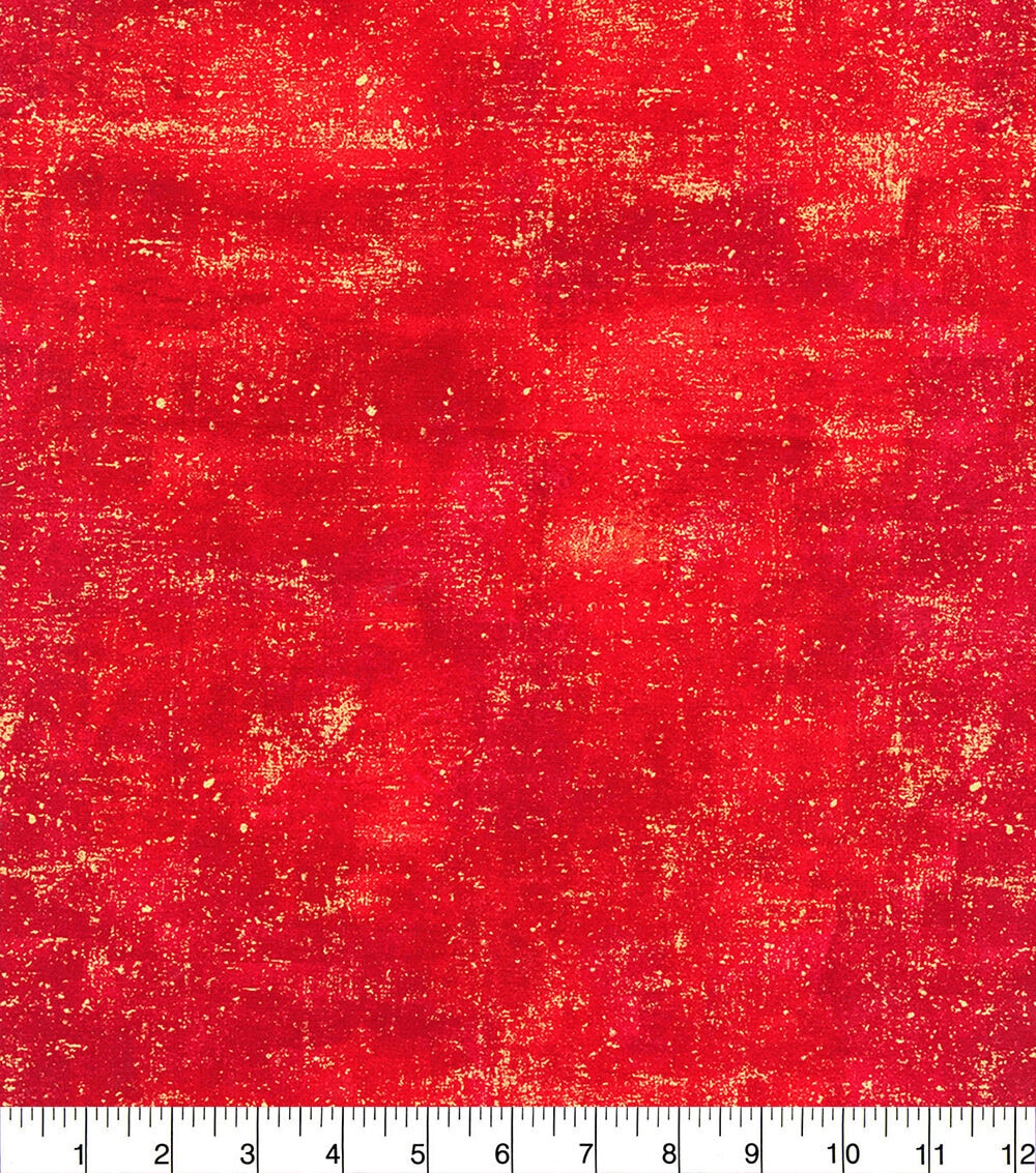 Hi Fashion Red Blender Premium Metallic Cotton Fabric