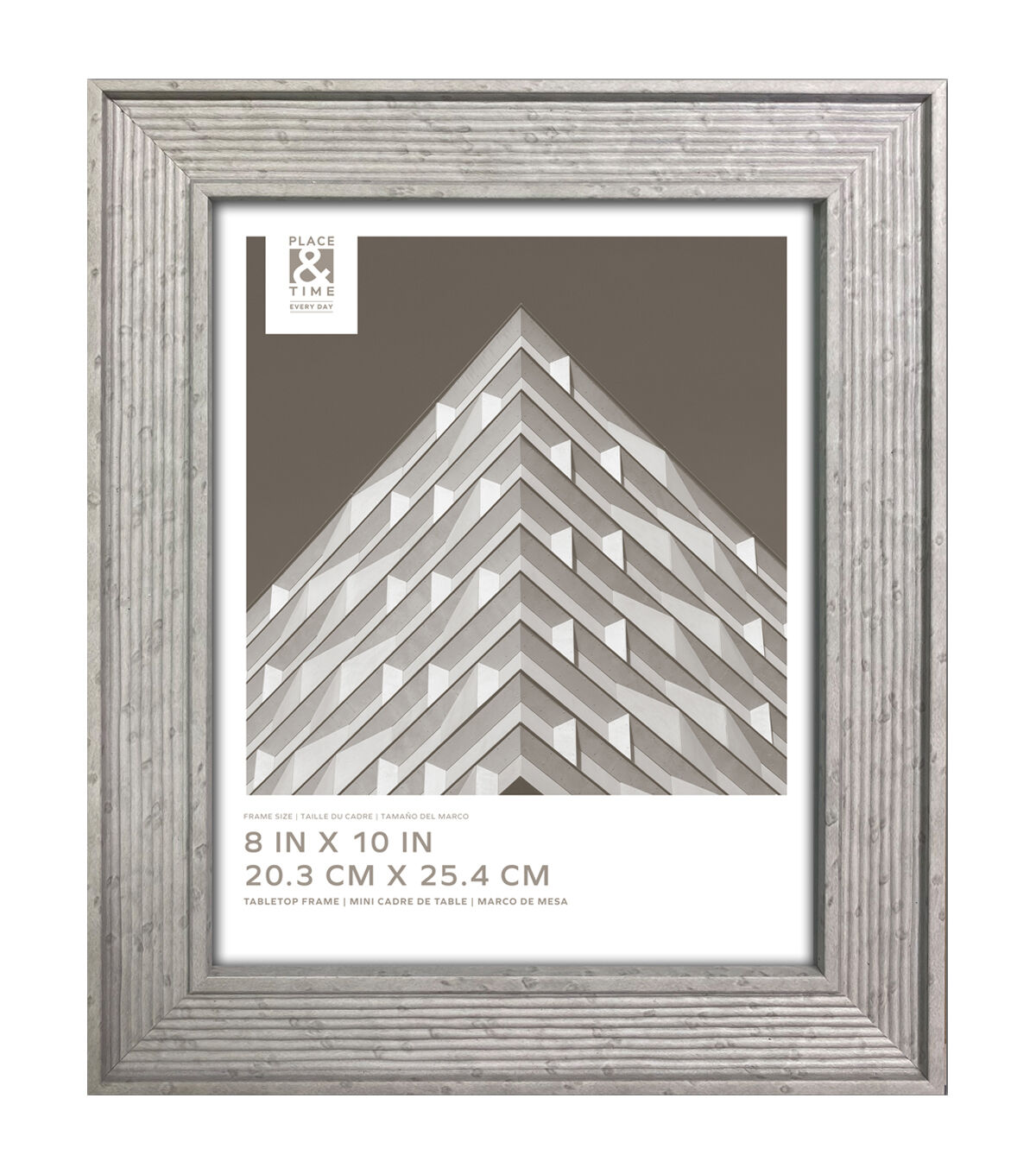 8 x 10 Pillar Gray Tabletop Picture Frame by Place & Time