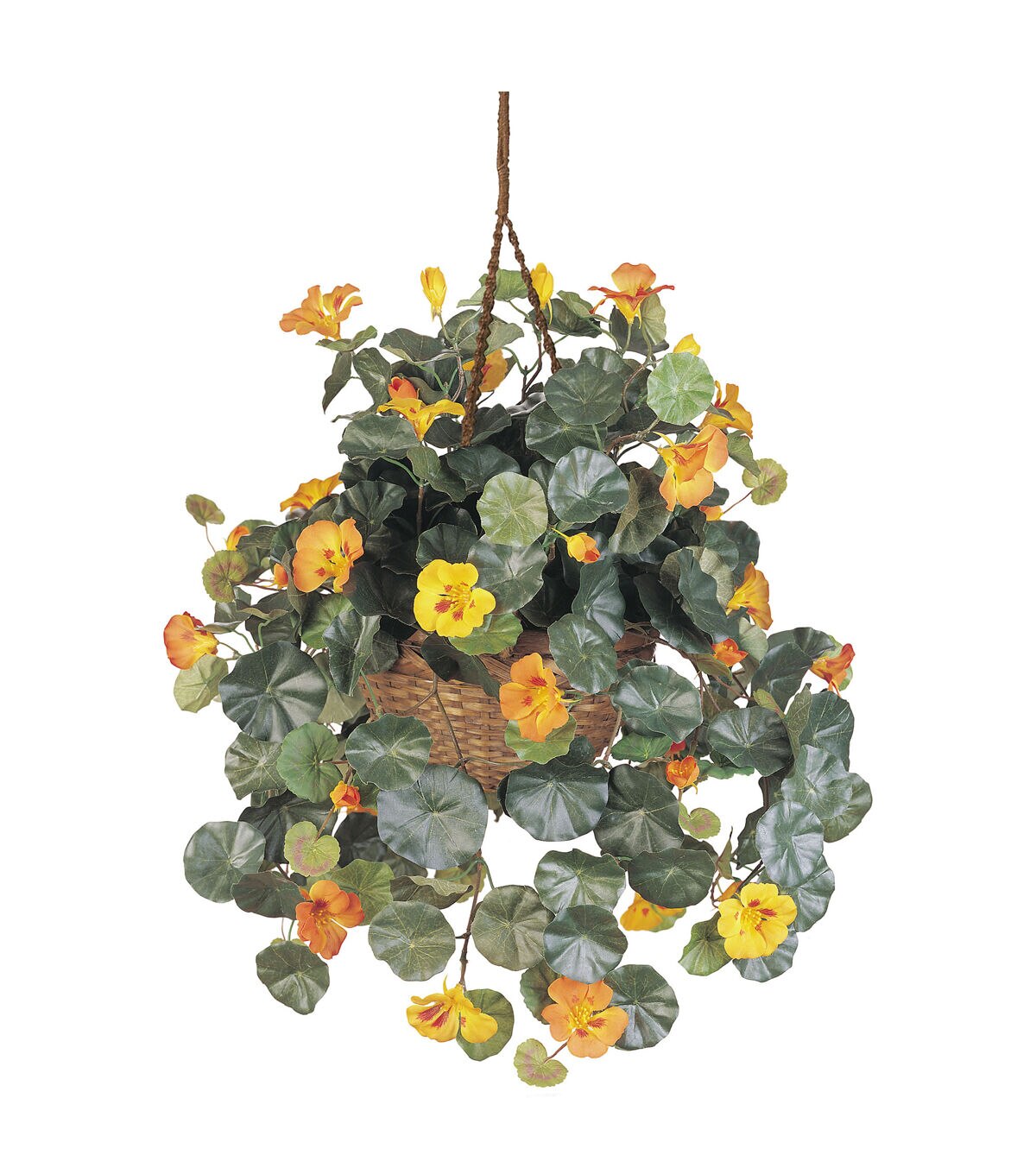Nearly Natural Nasturtium Silk Hanging Basket