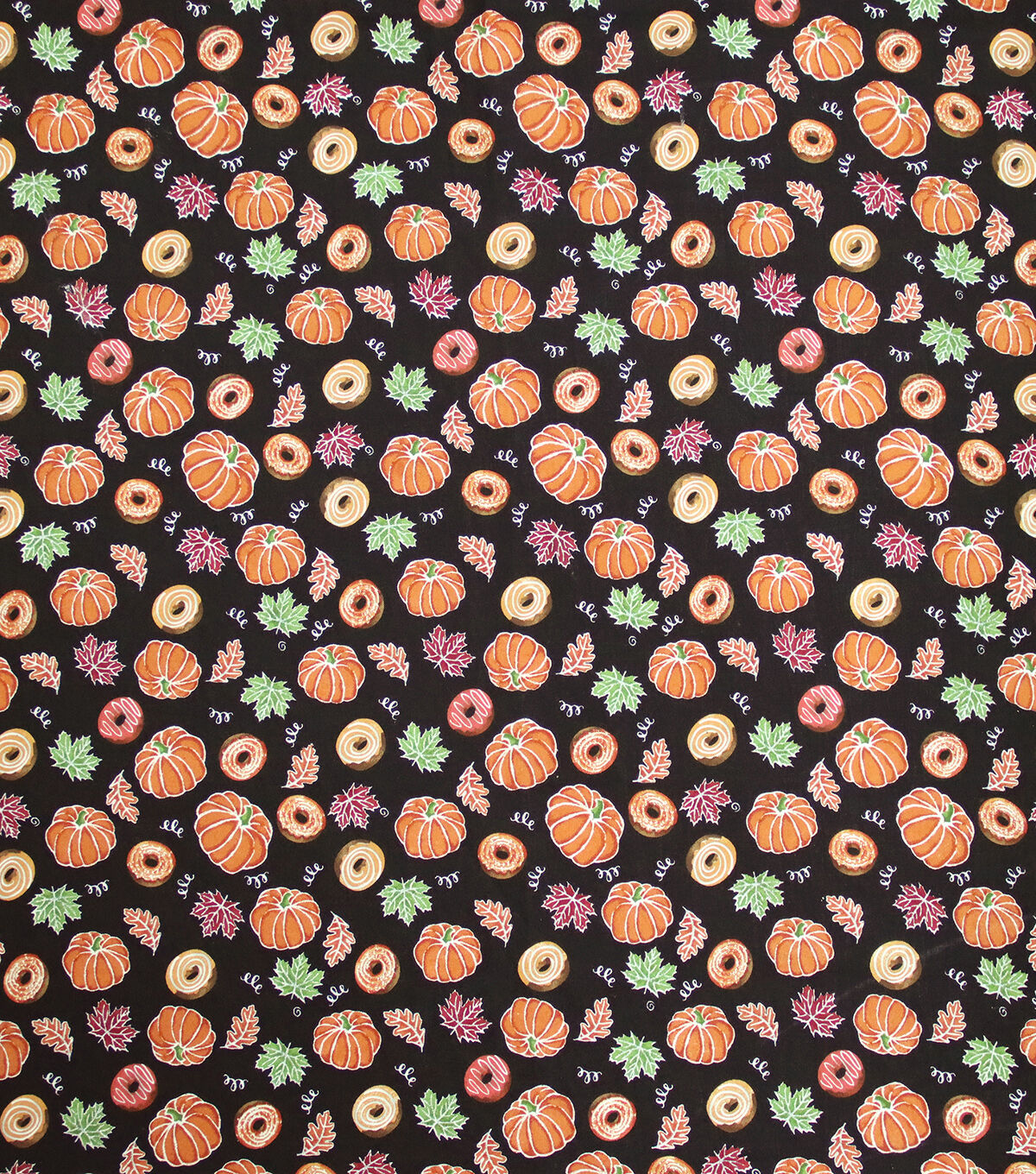 Mini Pumpkins And Donuts Harvest Cotton Fabric