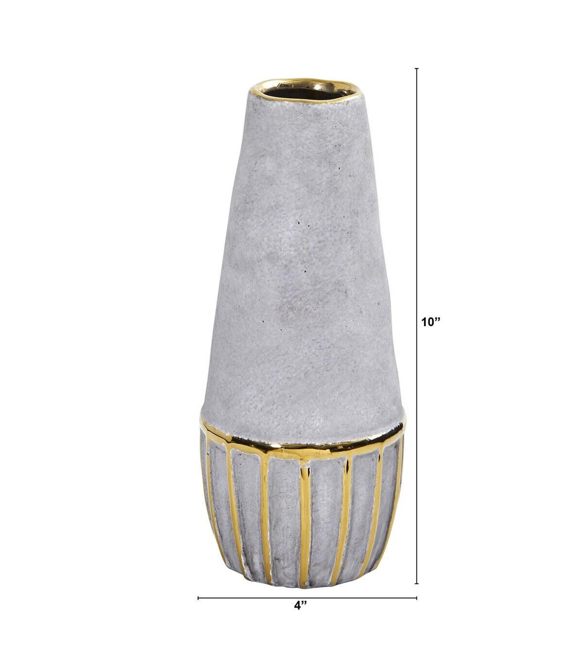 Nearly Natural 10 Gray Regal Stone Vase With Gold Accents