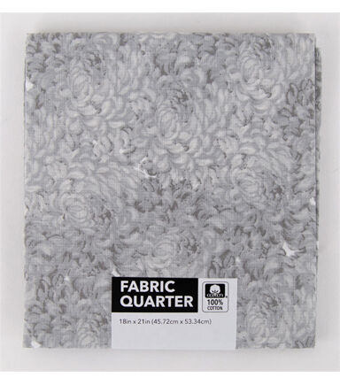 18 x 20 Petals on Gray Cotton Fabric Quarter 1pc by Keepsake Calico