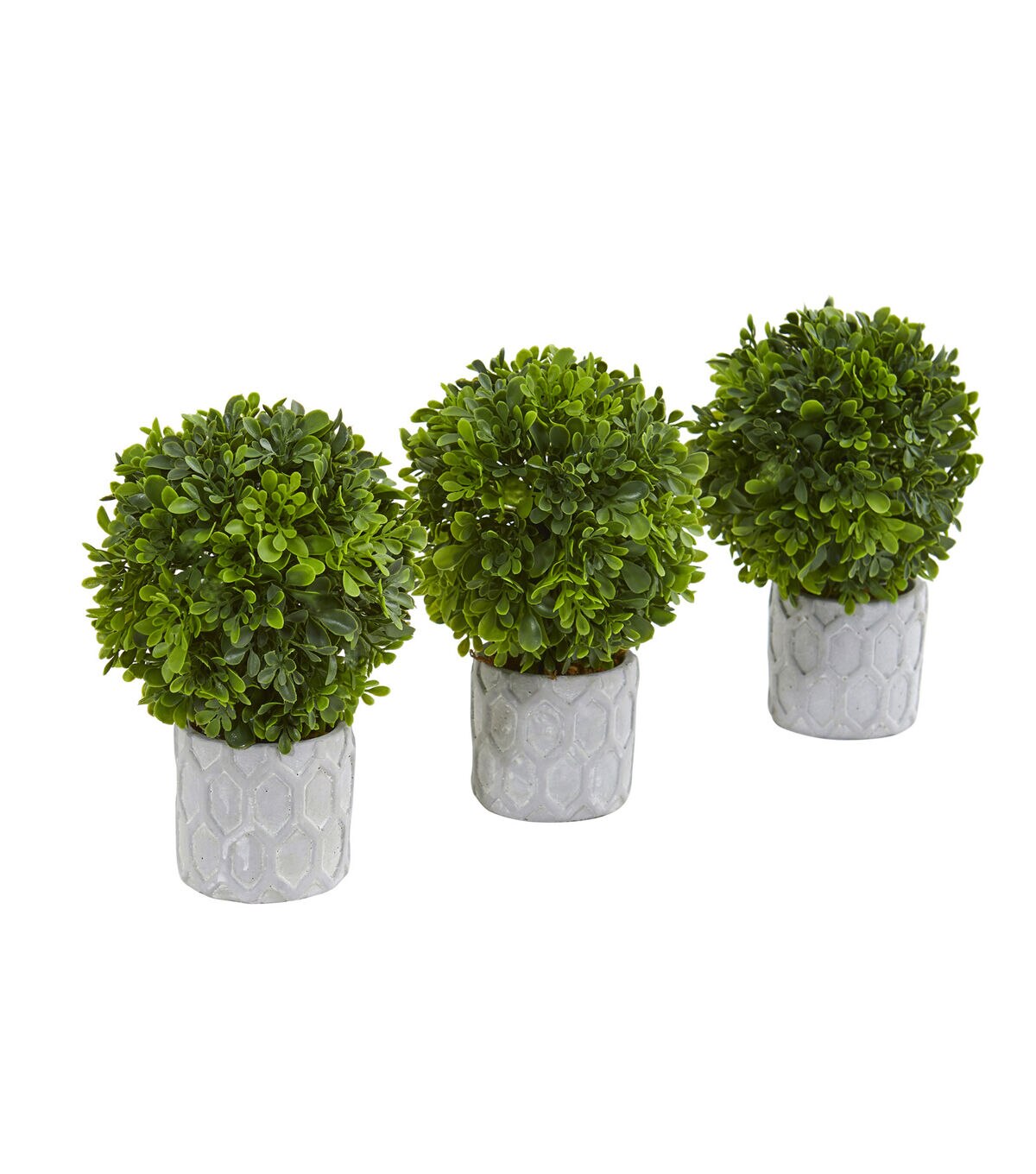 Nearly Natural 9 Boxwood Artificial Mini Topiary 3ct