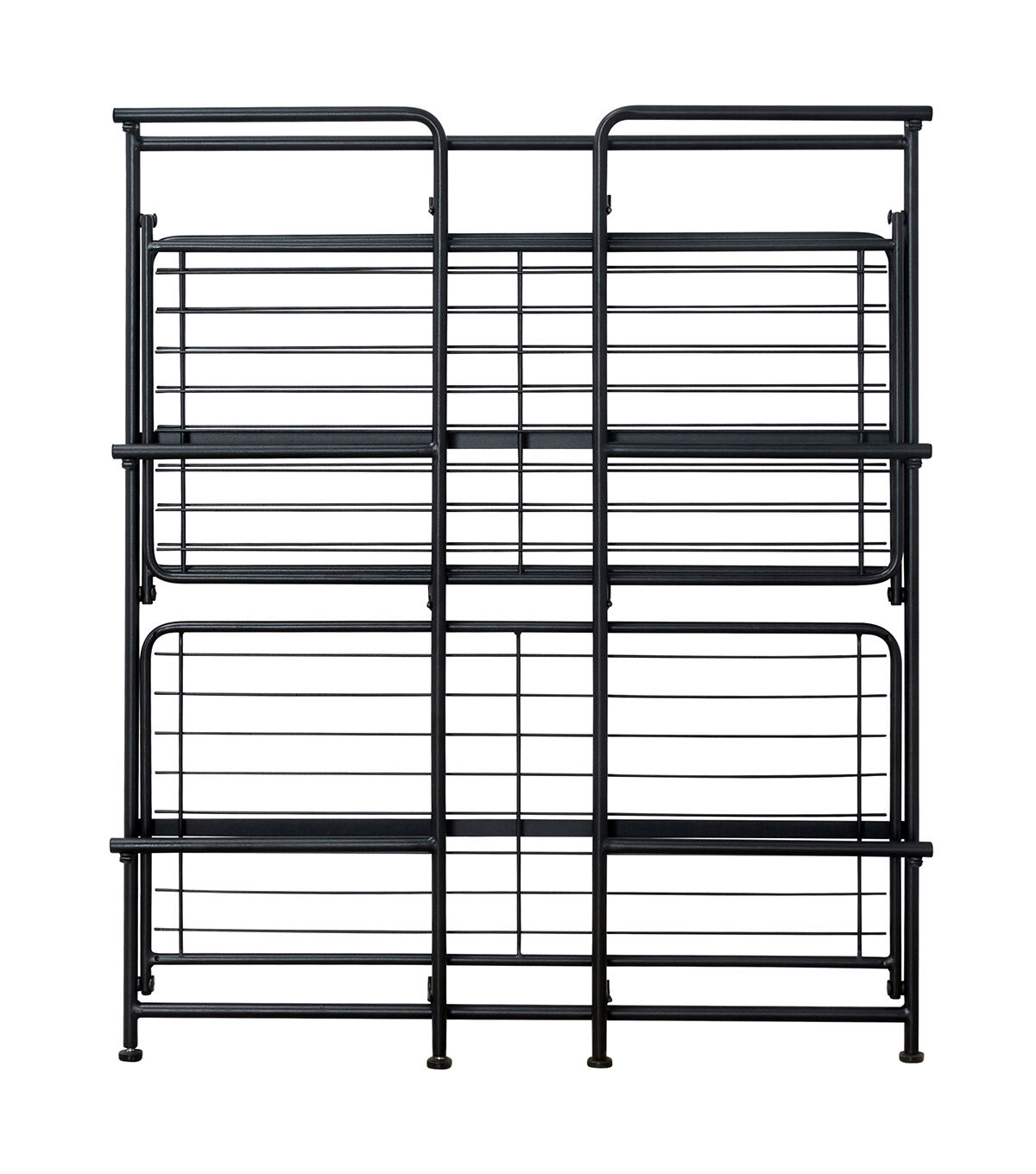 FlipShelf Black 3 Tier Metal Wide Shelving Unit