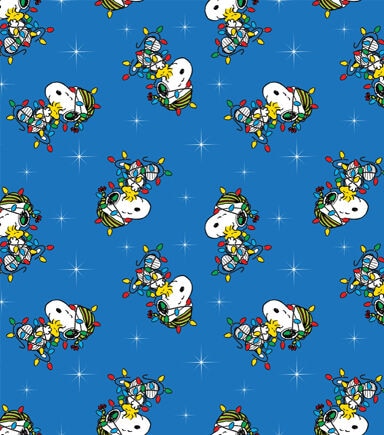 Peanuts Snoopy Lights Toss Fleece Fabric