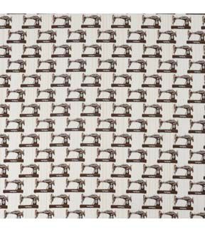 SINGER Sewing Machines on White Cotton Fabric by Keepsake Calico