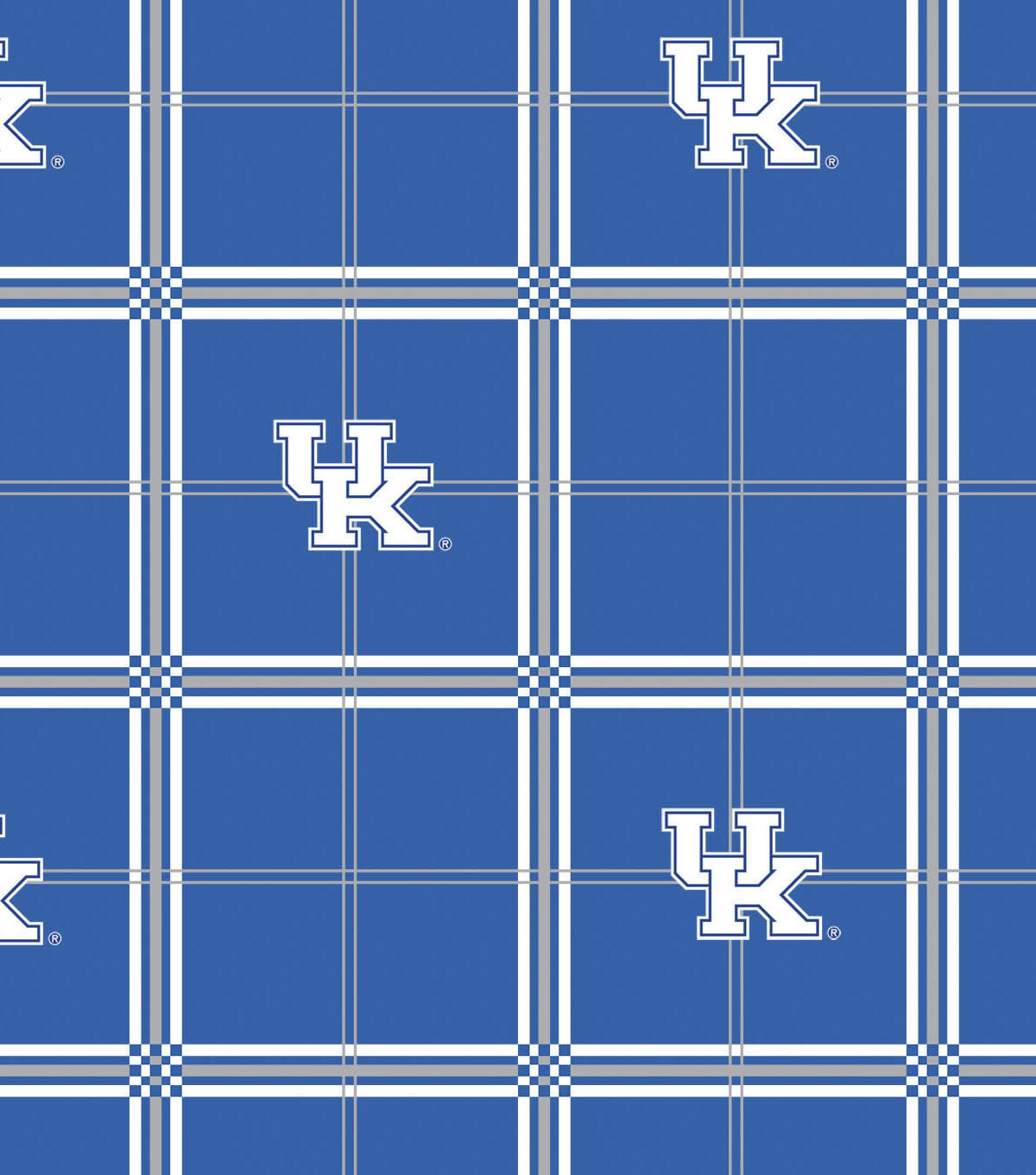 University of Kentucky Wildcats Flannel Fabric 42 Plaid