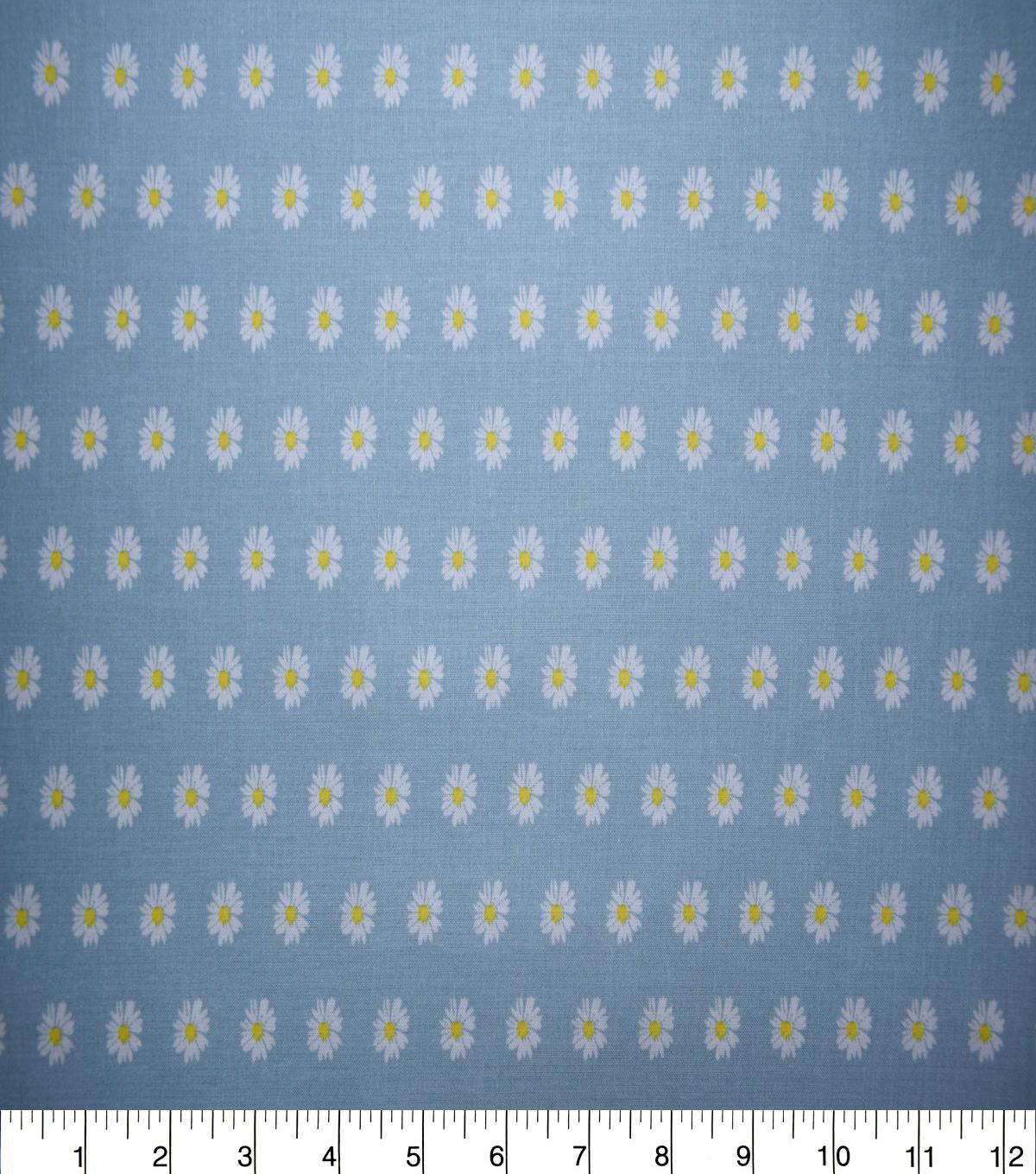 Graphic Daisies on Light Blue Quilt Cotton Fabric by Quilter's Showcase