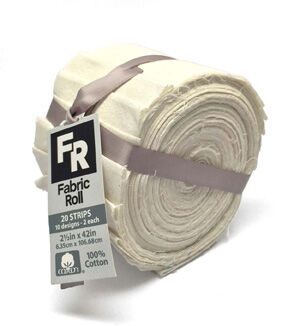 2.5 x 42 Assorted Cream Cotton Fabric Roll 20ct by Keepsake Calico