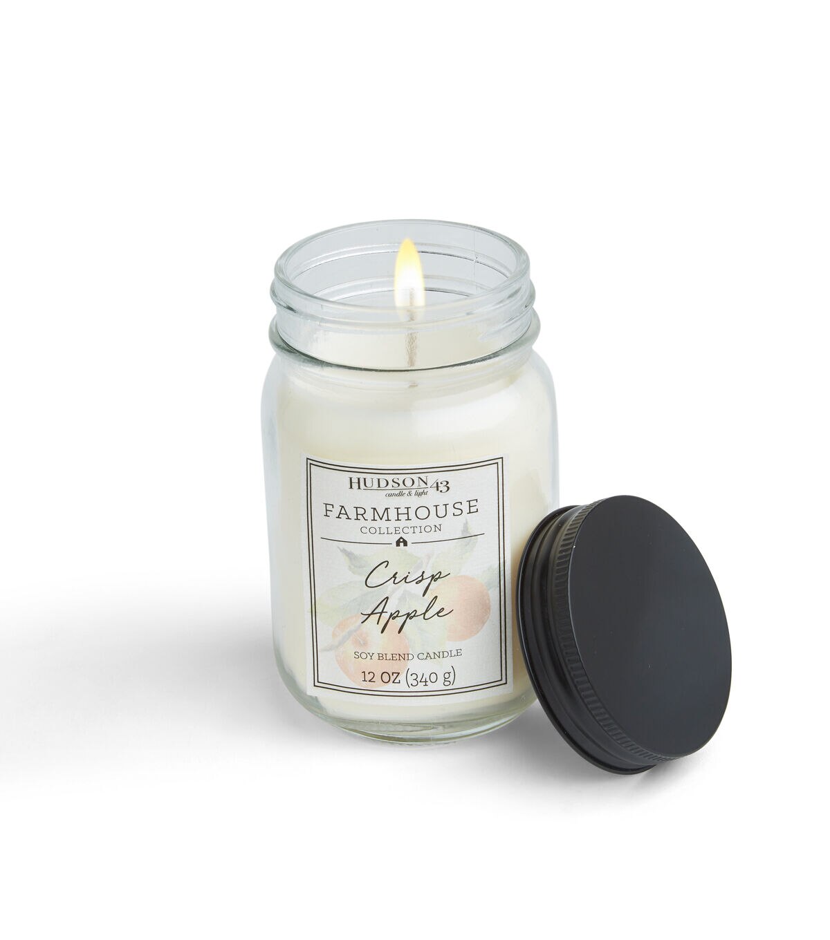 12oz Crisp Apple Scented Mason Jar Candle by Hudson 43